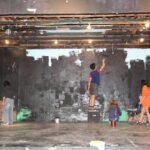 Kids painting set for their theater performance