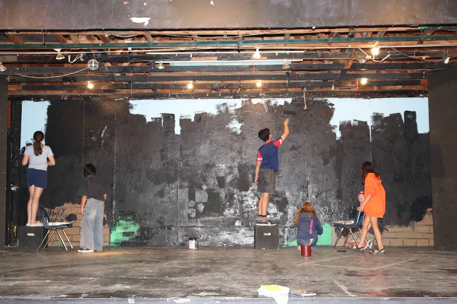 Kids painting set for their theater performance